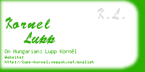 kornel lupp business card